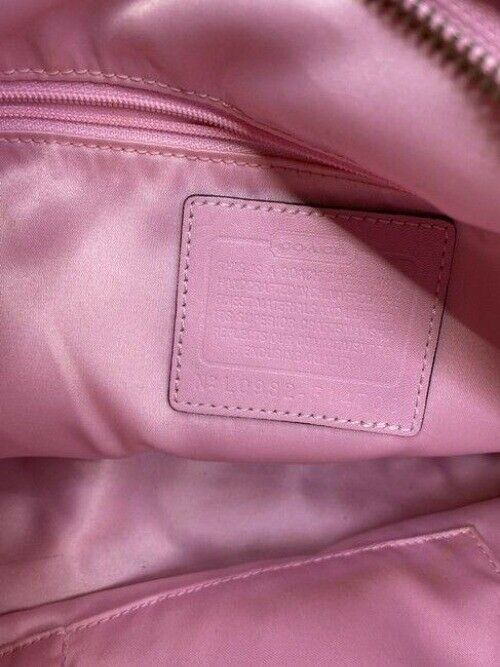 Coach Pink Beige Fabric Cross Body Bag
