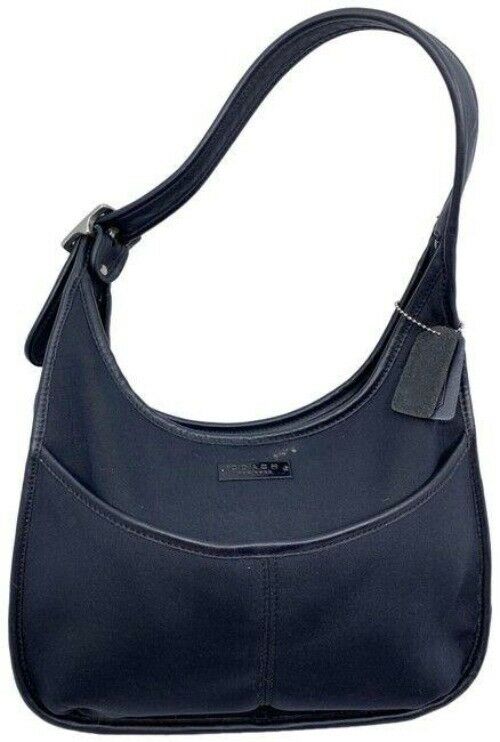 coach medium black fabric shoulder bag