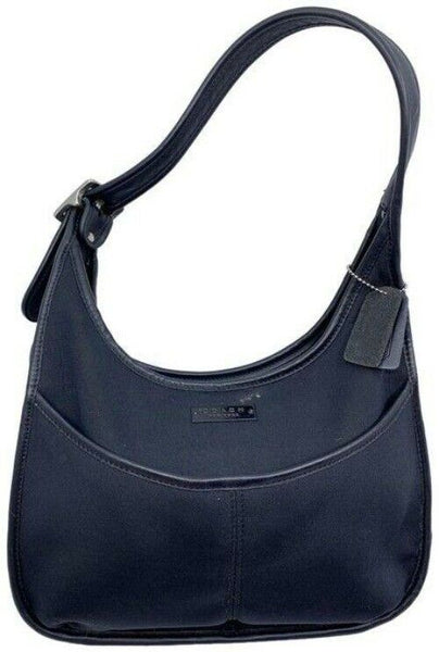 coach medium black fabric shoulder bag