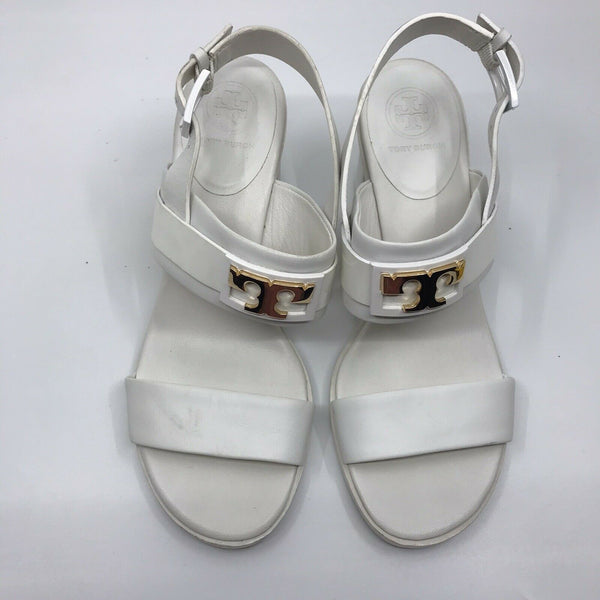TORY BURCH White Leather High Heels Sandals 6