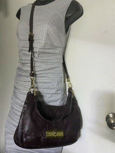 coach vintage rare brown leather cross body bag