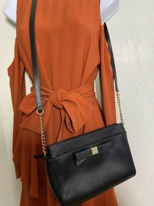kate spade black leather cross body bag