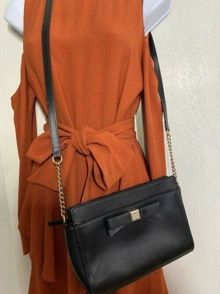 kate spade black leather cross body bag