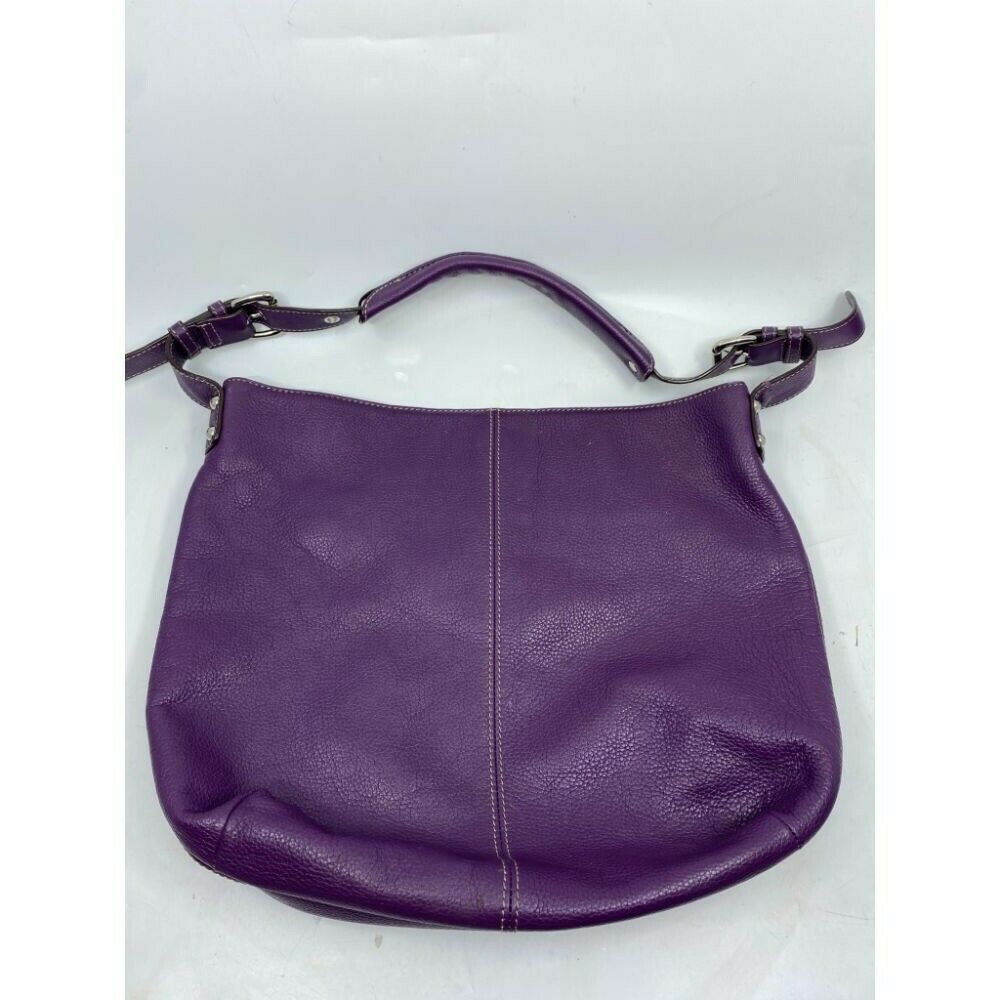 Tignanello Purple Leather Shoulder Bag