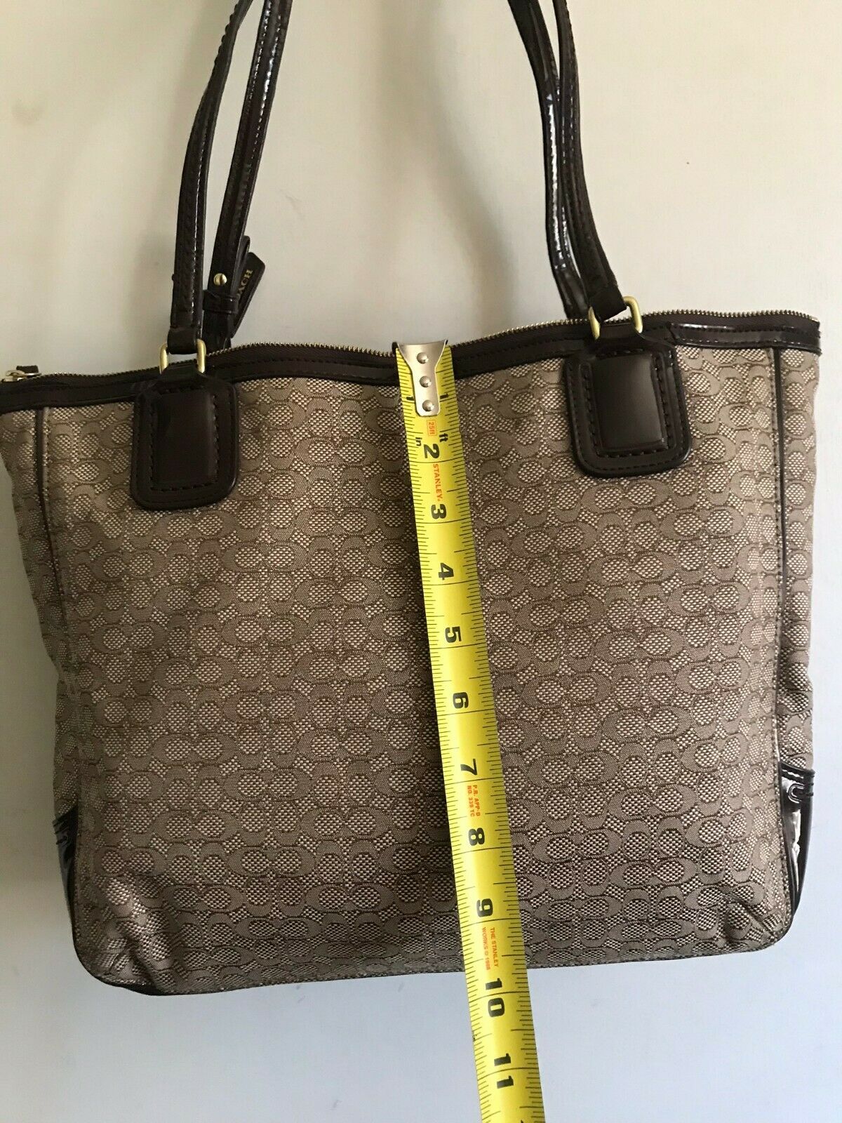 COACH Medium Interwoven Jacquard Bag - Tan