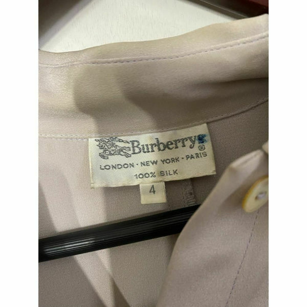 Burberry Silk Long Sleeves Top Pink Size 4