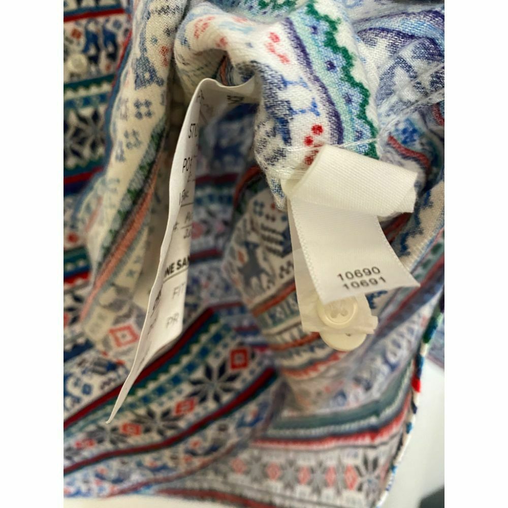 BONOBOS Blue White Red Printed Long Sleeve Button Down Shirt Size M