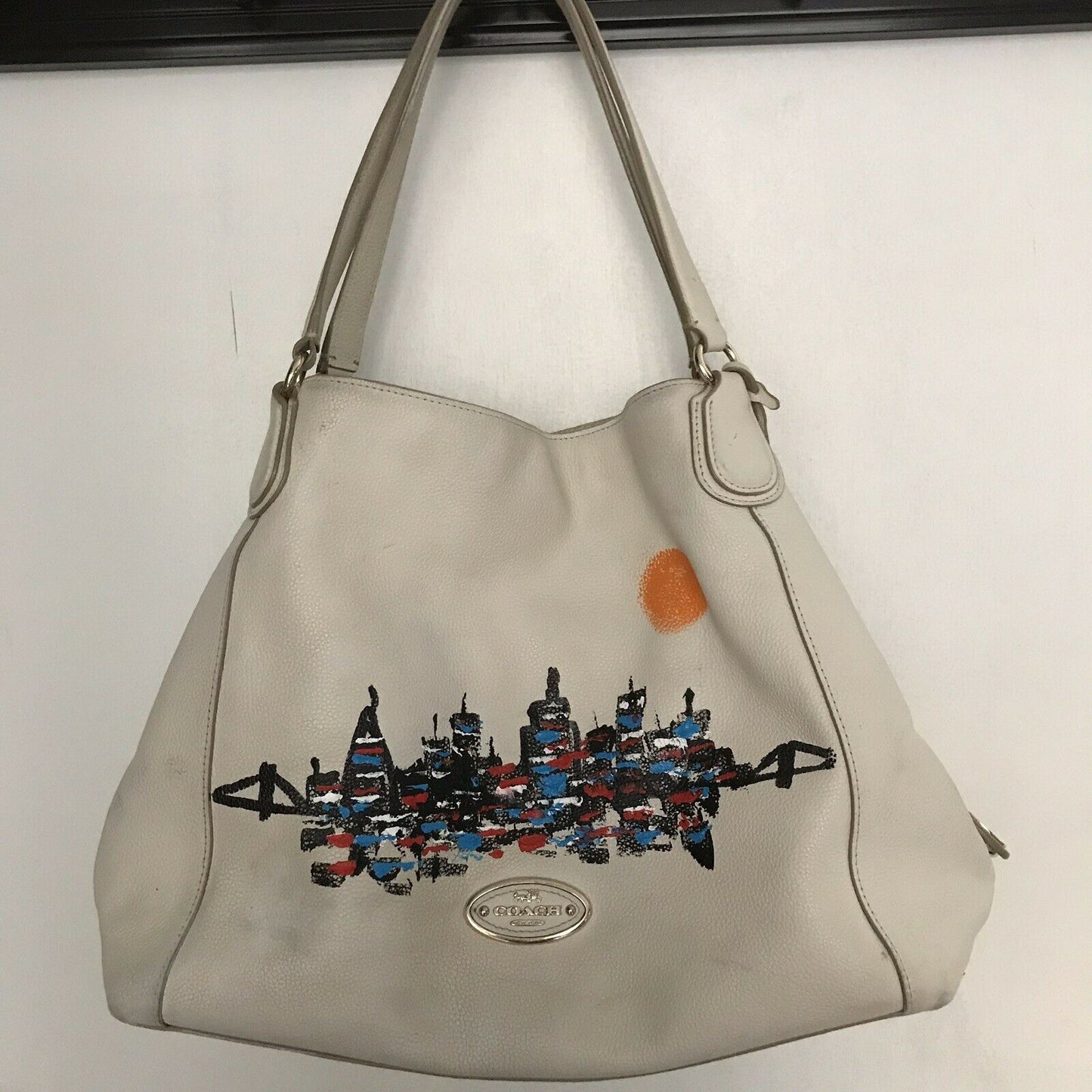 COACH Edie handbag W/ Hand Painted NYC Skyline