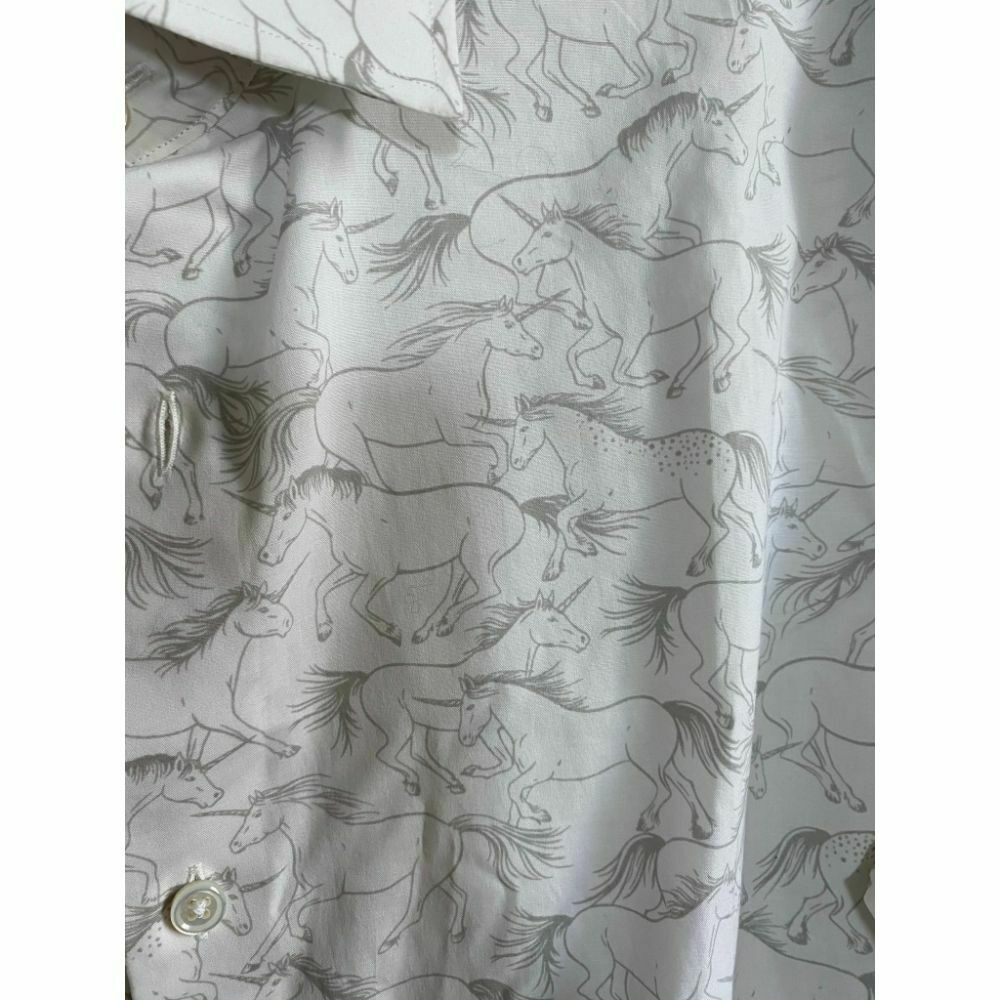 BONOBOS Gray White Printed Long Sleeve Button Down Shirt Size M
