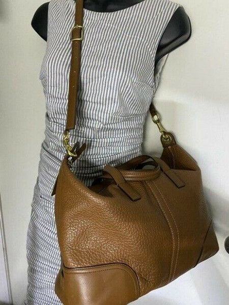 Coach medium brown leather cross body bag