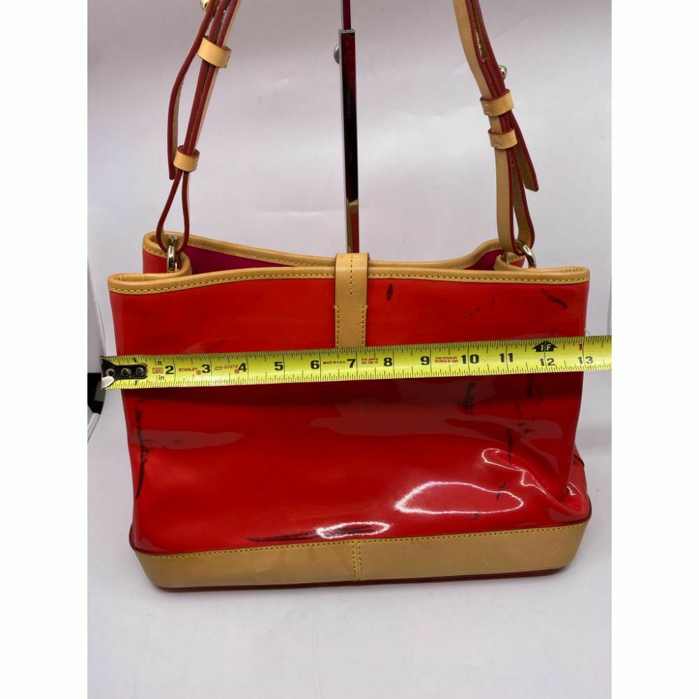 DOONEY & BOURKE Red Tan Large Patent Leather Tote Bag