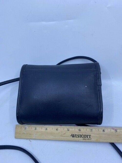 coach vintage flap navy leather cross body bag