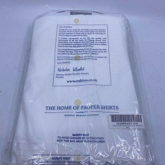 Charles Tyrwhitt Arlington white Egyptian cotton puppytooth slim fit shirt