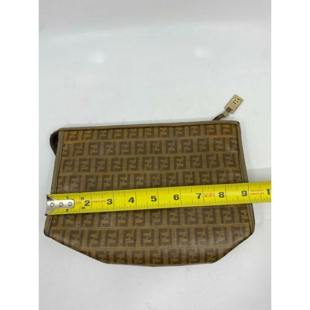 Vintage FENDI Brown Yellow Clutch