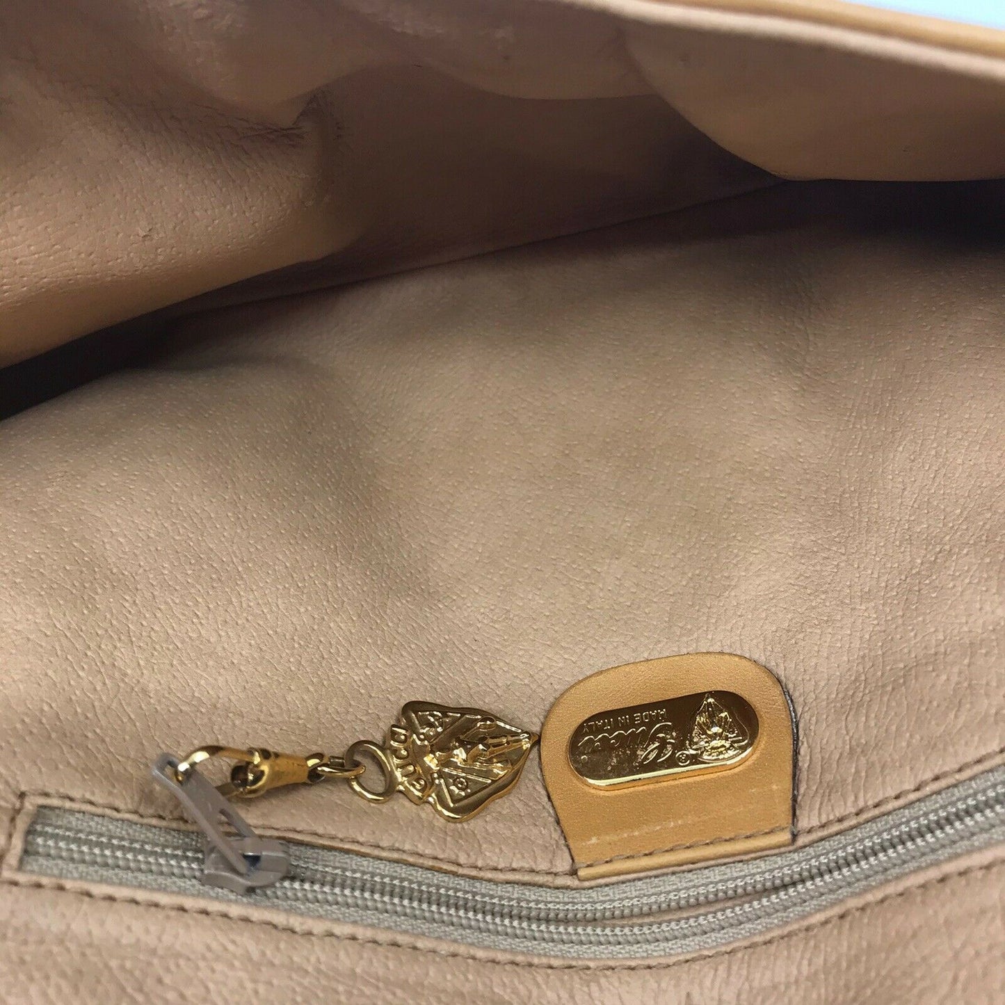 GUCCI Vintage Beige All Over Logo Clutch Bag