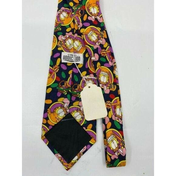 NWT Garfield Neck Tie Bunny Navy Orange Purple