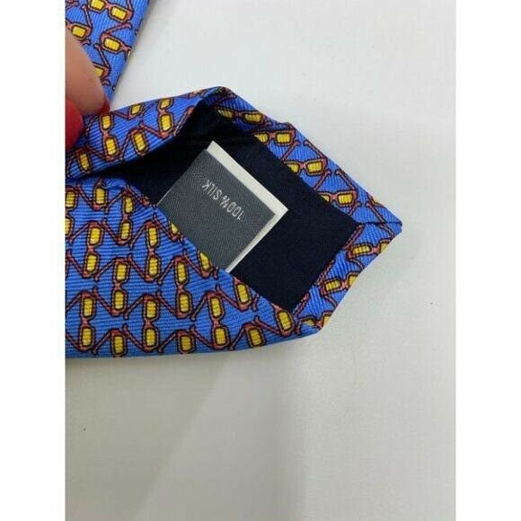 New! BONOBOS Blue Yellow Premium Neck Tie Handmade