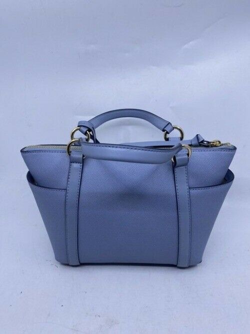 Michael Michael Kors Small Sullivan Convertible Top Zip Tote Blue Leather Cross