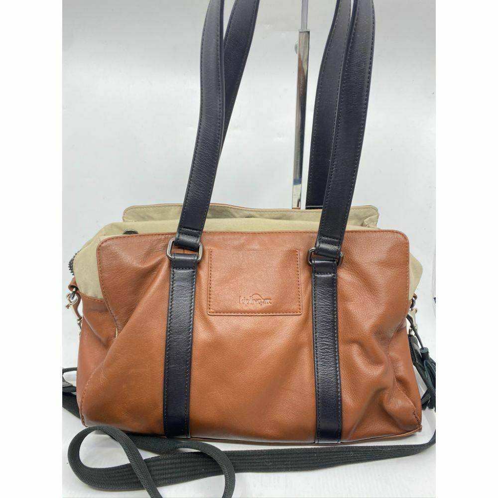 Kipling Brown Large Leather Shoulder Bag