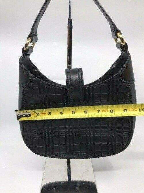 burberry vintage black leather shoulder bag