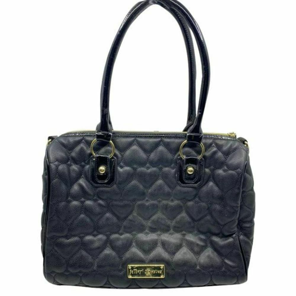 BETSEY JOHNSON Faux Leather Embellished Tote Bag