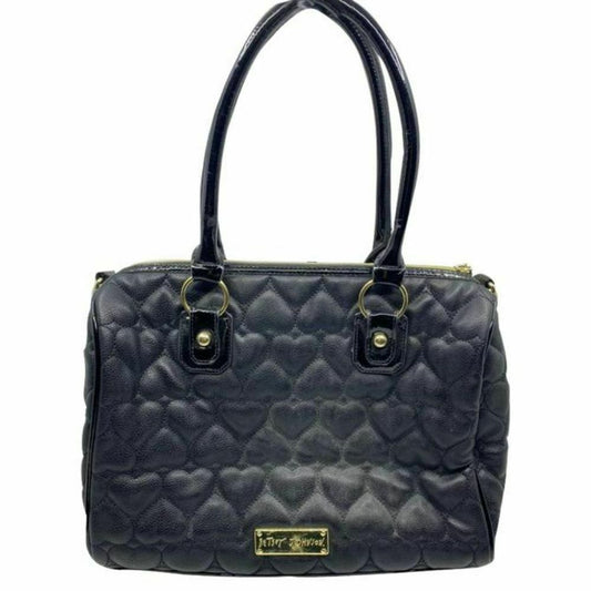 BETSEY JOHNSON Faux Leather Embellished Tote Bag
