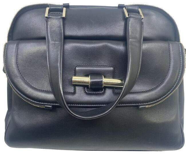 Jimmy Choo Justine Handbag Black Leather Shoulder Bag