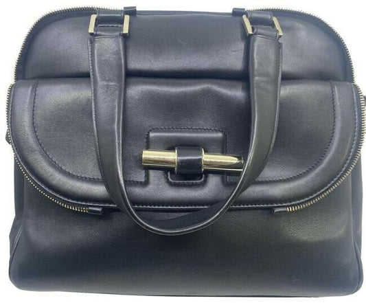 Jimmy Choo Justine Handbag Black Leather Shoulder Bag