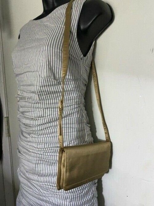 prada vintage gold satin cross body bag