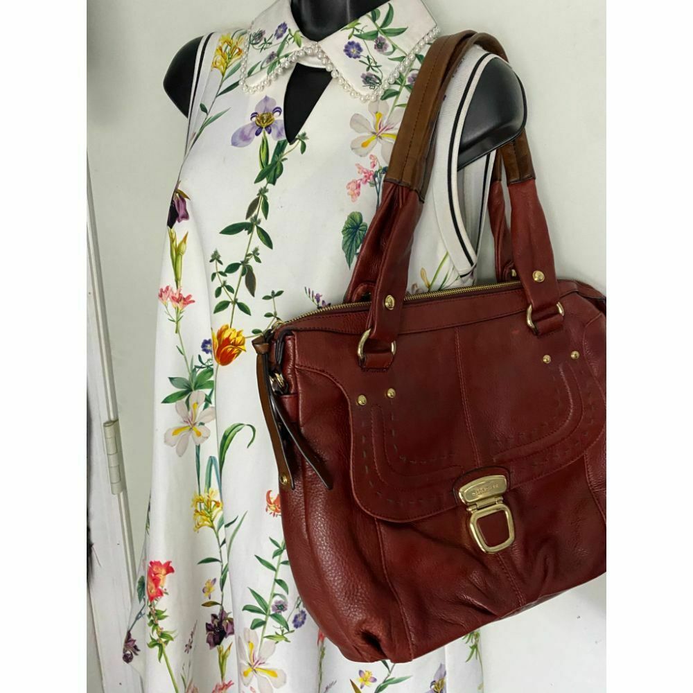 B. makowsky Brown Leather Shoulder Bag
