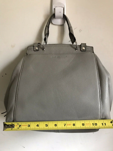 Aimee Kestenberg Grey Flap Bag With Silver Metal Hardware