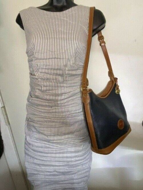 Dooney and Bourke black brown leather shoulder bag