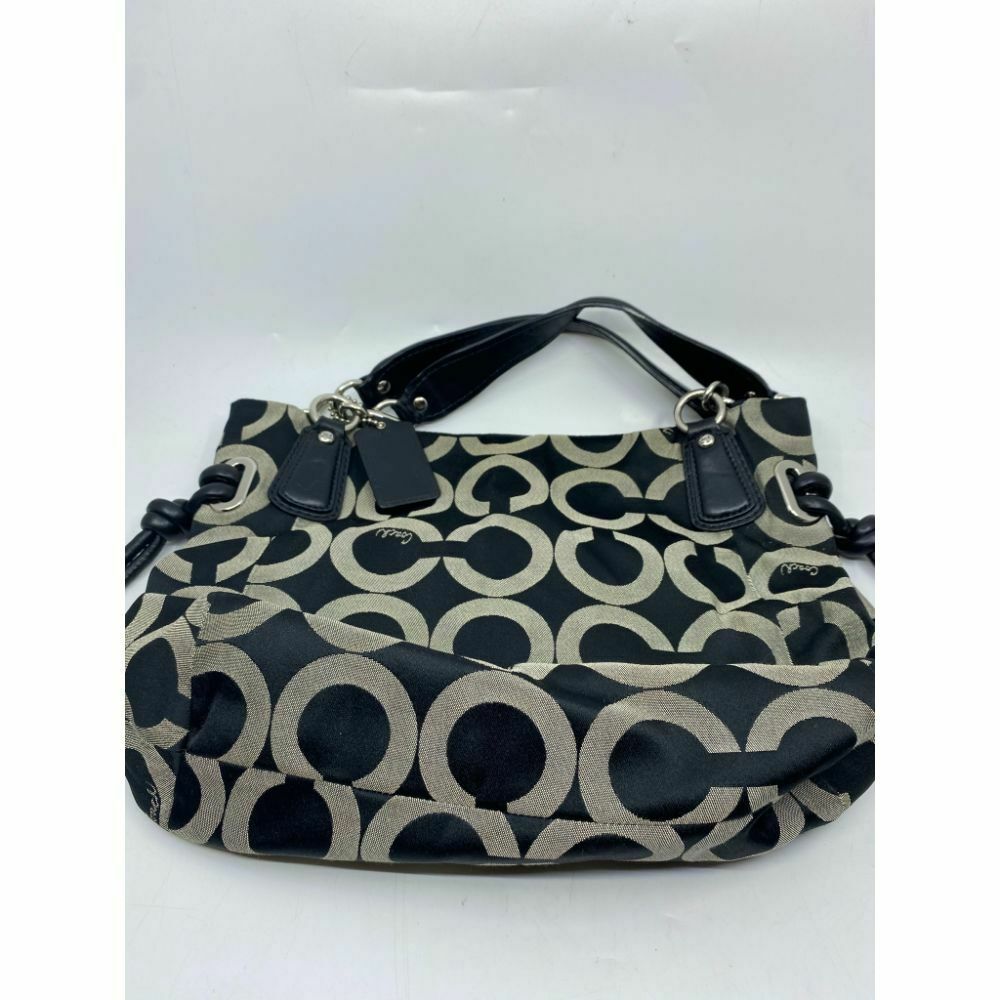 Coach Women's Large Black Tan Fabric Tote Bag
