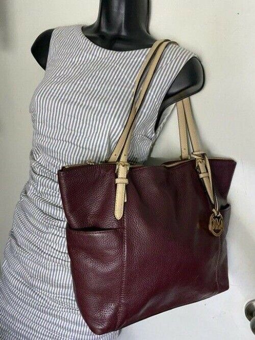 michael kors large msrp burgundy leather shoulder bag
