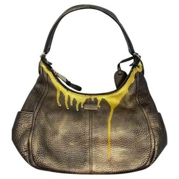 Cole Haan Leather Crossbody Brown Gold Customized