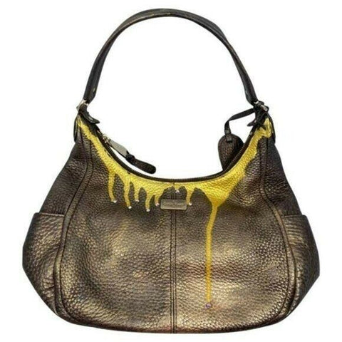 Cole Haan Leather Crossbody Brown Gold Customized