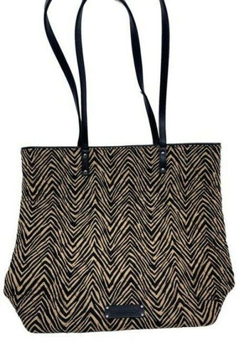 vera bradley bag large quilted black beige fabric tote