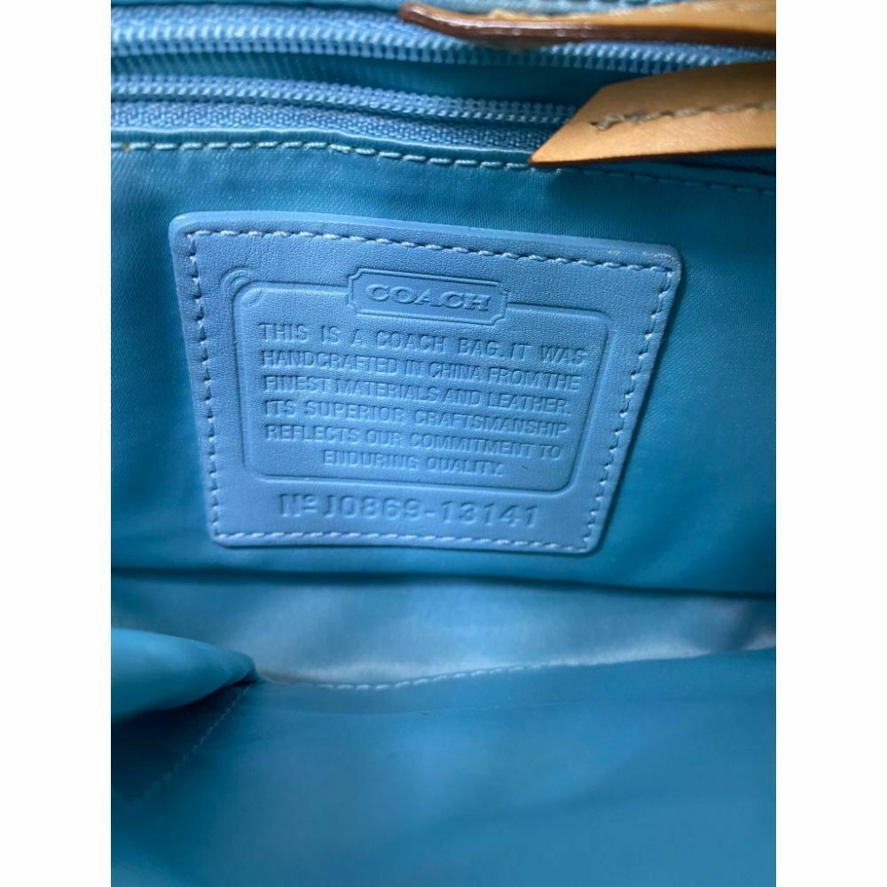 Coach Cream Black Coated Canvas Signature Handbag
