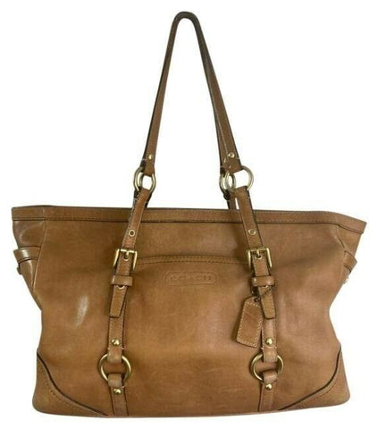 COACH Large Orange Leather Shoulder Bag