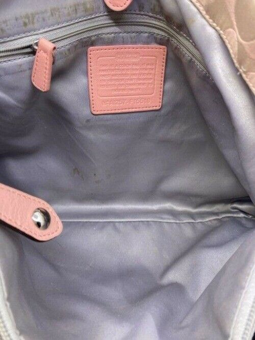 coach msrp pink silver fabric cross body bag