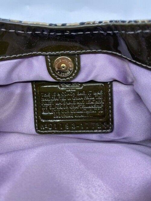 coach in need of tlc brown fabric shoulder bag