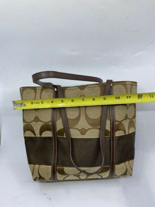 coach beige brown fabric shoulder bag