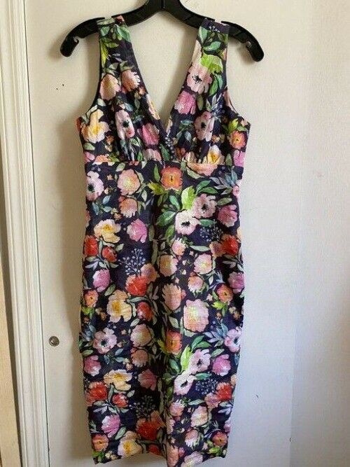 Nicole Miller multicolor new floral mini stretch msrp small short casual dress