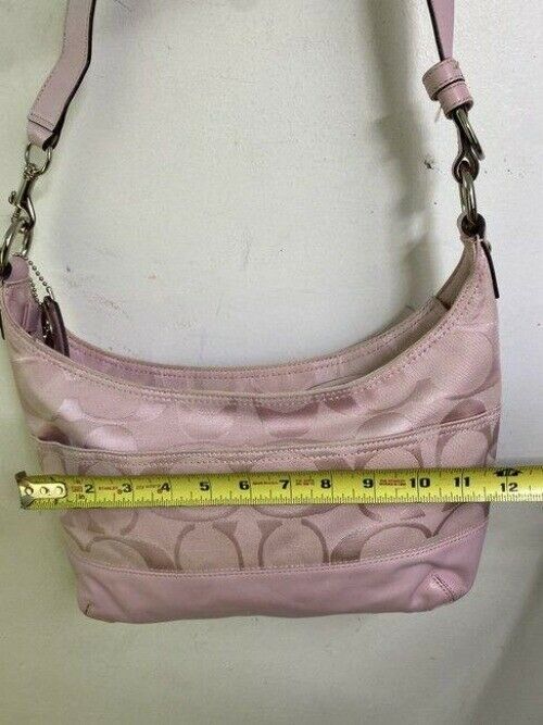 coach large pink jacquard fabric cross body bag