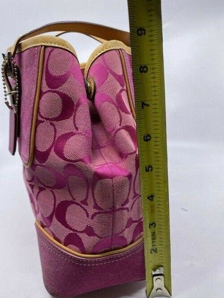 Coach Shoulder Bag Medium Msrp Purple Jacquard Fabric Tote