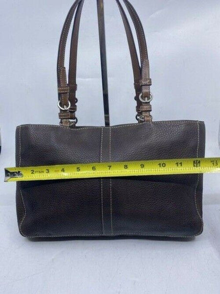 coach medium bag handbag brown leather shoulder bag