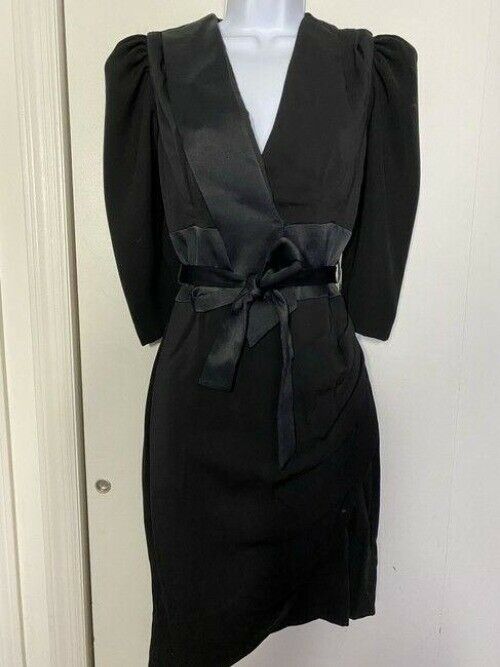 nicole miller black w new wrap around puff sleeves msrp