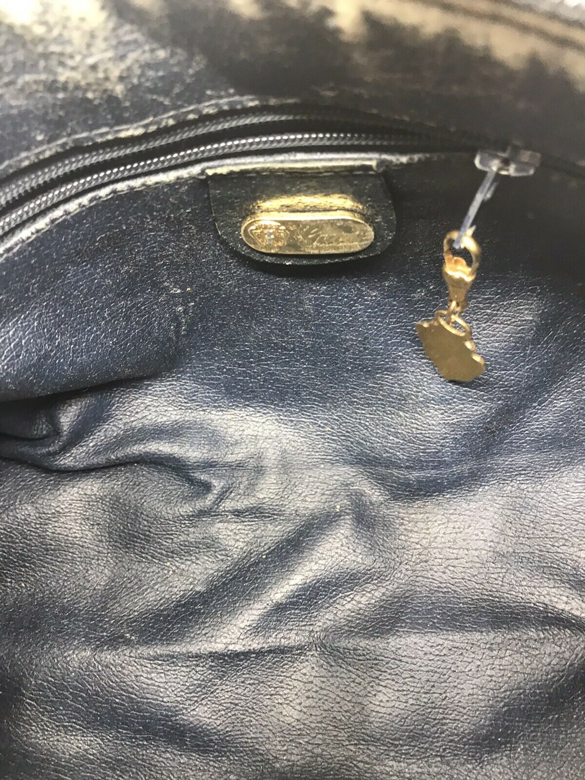 GUCCI Vintage Navy  Shoulder Bag All Over Signature