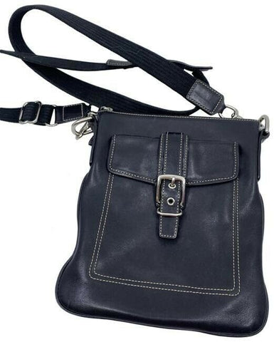 coach black leather cross body bag