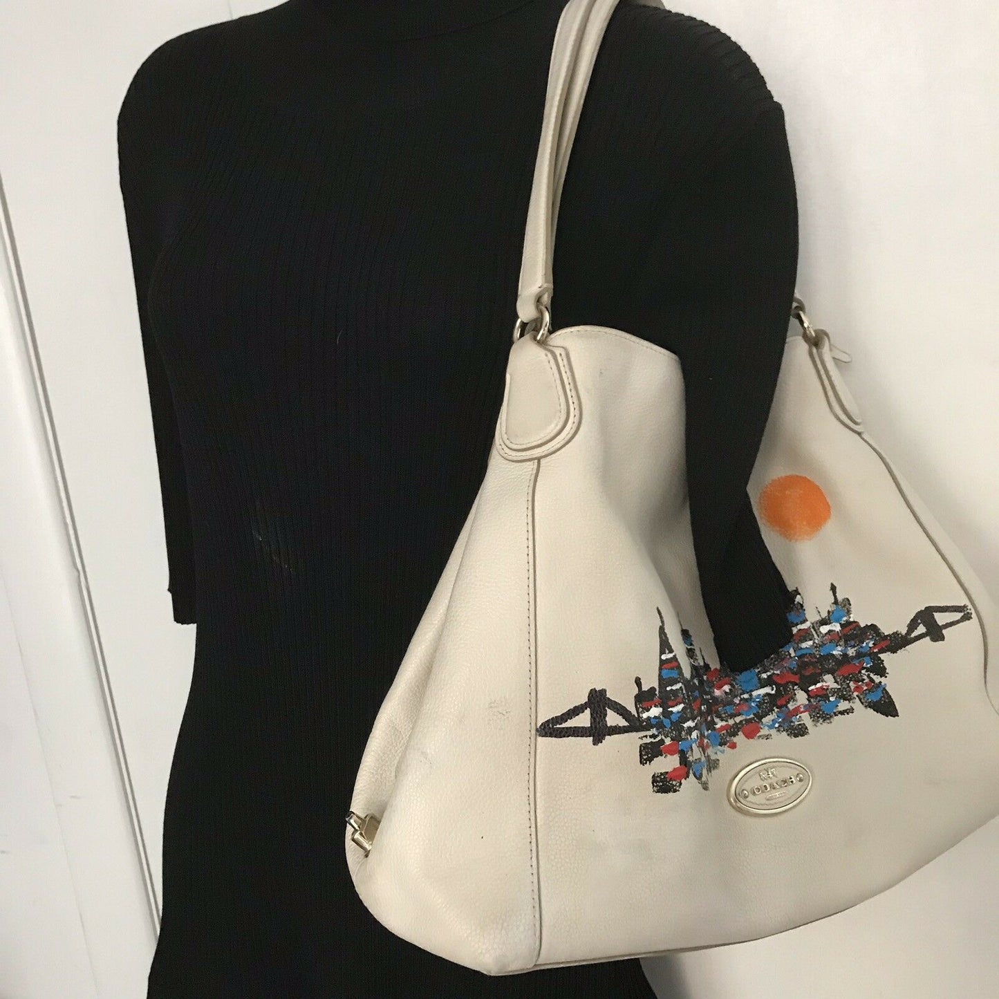 COACH Edie handbag W/ Hand Painted NYC Skyline